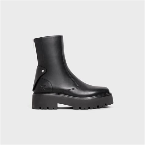 celine bulky zipped boot with triomphe in calfskin|Celine.